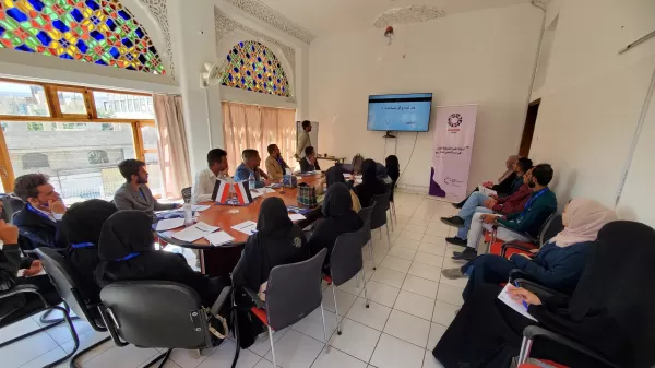 20 young male and female entrepreneurs in a workshop at the Youth Leadership Development Foundation